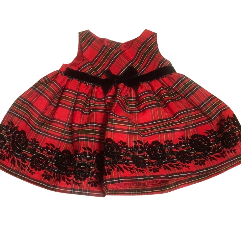 Good Lad Kids Plaid Holiday Dress Red 6 Months girls cute